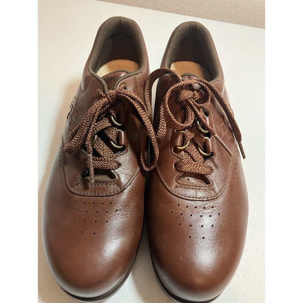 SAS Free Time Women 6.5N Narrow Width Brown Leather Walking Shoes Diabetic - Picture 6 of 10